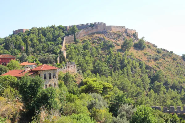 Součástí pevnosti stěny v alanya Turecko — Stock fotografie