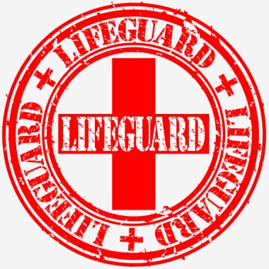 Grunge lifeguard rubber stamp, vector illustration clipart
