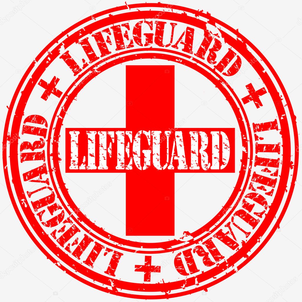 Grunge lifeguard rubber stamp, vector illustration