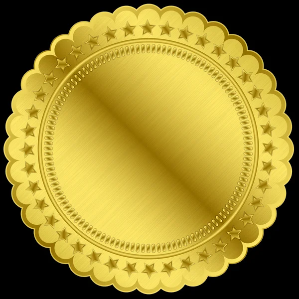 Etiqueta en blanco dorado, ilustración vectorial — Vector de stock