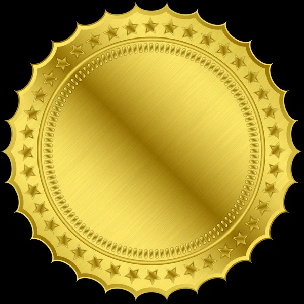 Etiqueta en blanco dorado, ilustración vectorial — Vector de stock