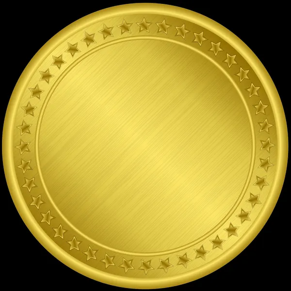 Золотая медаль, векторная иллюстрация — стоковый вектор
