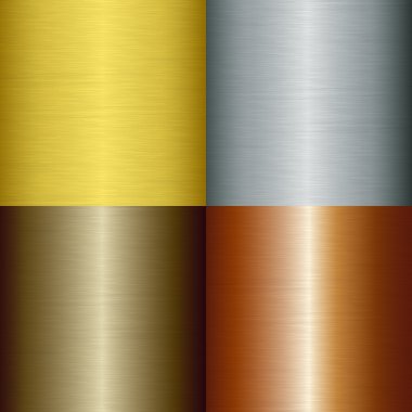 Brushed metal set, vector illustration clipart