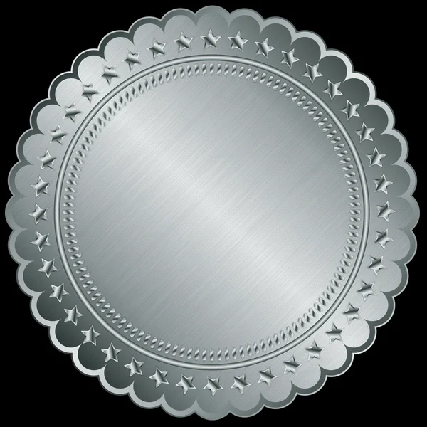 Silver blank label, vector illustration — Stock Vector