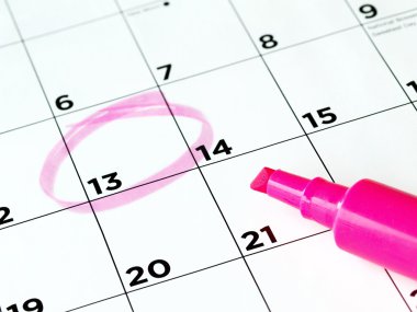 Closeup of Calendar Page clipart