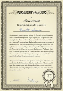 Certificate of success clipart