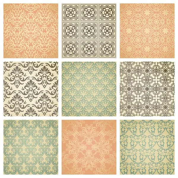 Conjunto de patrones sin costura — Archivo Imágenes Vectoriales