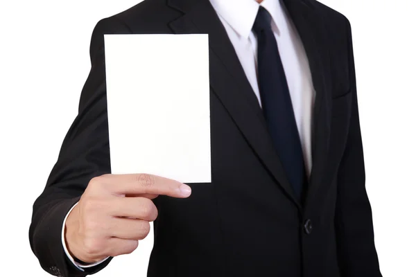 Businessman holding paper — Stock Photo, Image