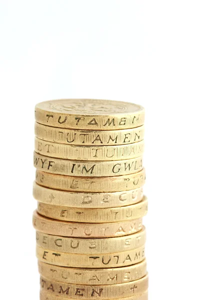 One pound coin stack — Stock Photo, Image