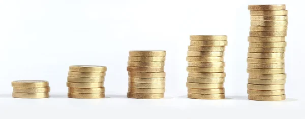 Coin stack like chart growing — Stock Photo, Image