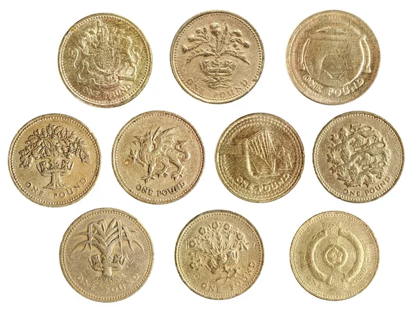 stock image One pound coin collection