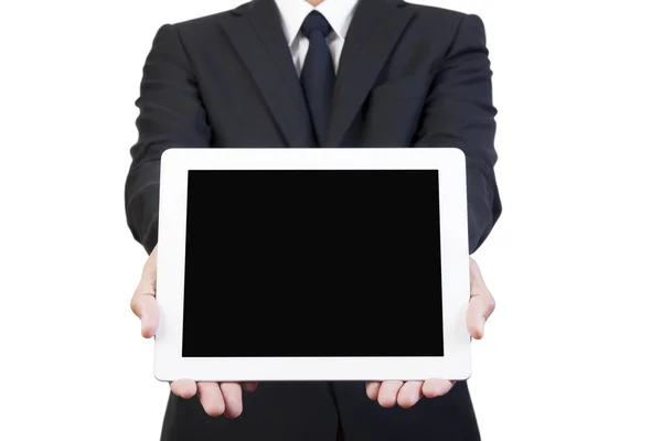 Uomo d'affari tenere tablet — Foto Stock