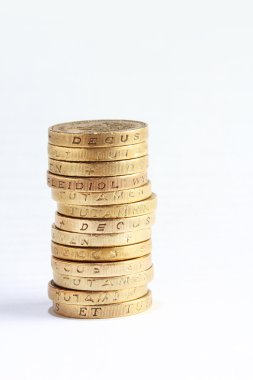 One pound coin stack