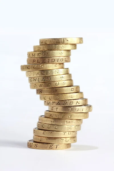 Coin stack zigzag shape — Stock Photo, Image