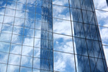 Blue mirror glass building, exterior building