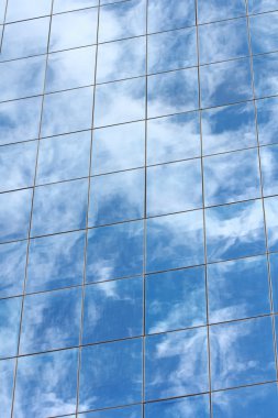 Blue mirror glass building, exterior building