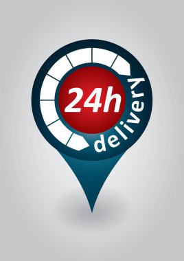 24h delivery tag clipart