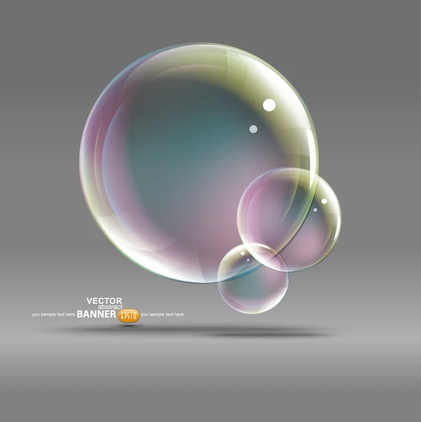 Bubblor på en grå bakgrund — Stock vektor