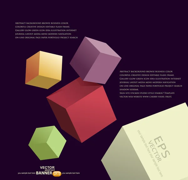 Abstracte achtergrond met 3D-kubussen van verschillende kleuren — Stockvector