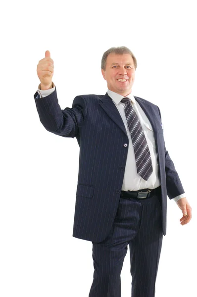 Homem de negócios maduro com polegares para cima — Fotografia de Stock