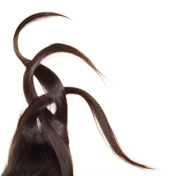 茶色の髪を編む — ストック写真