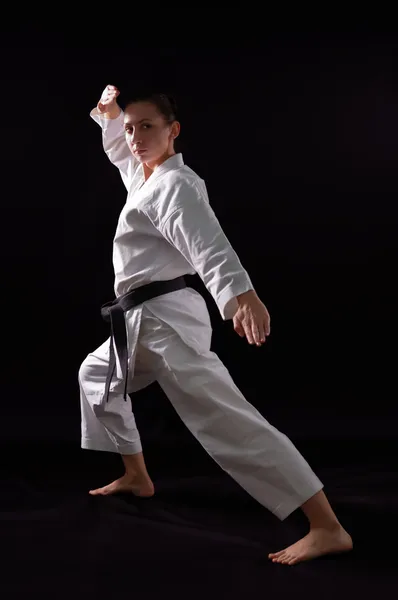 Karate woman champion of the world — Stock Photo, Image