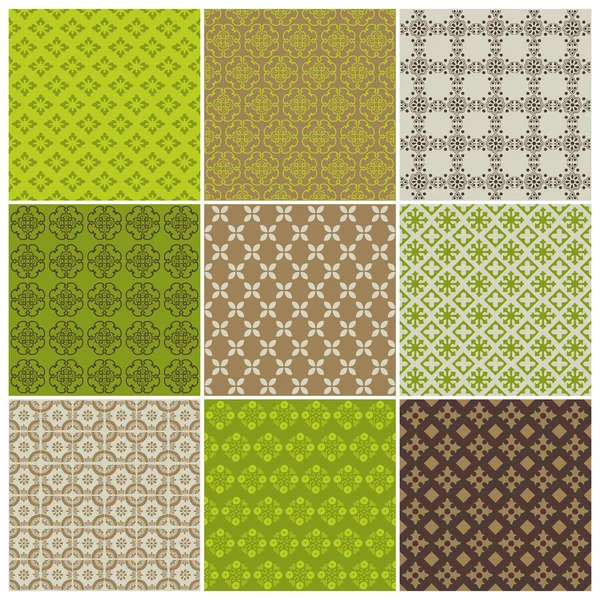 Seamless backgrounds Collection - Vintage Tile - for scrapbook — Stock Vector
