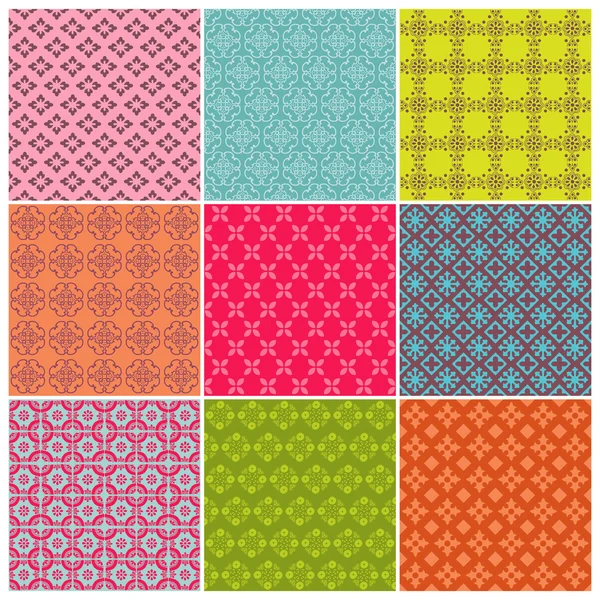 Seamless backgrounds Collection - Vintage Tile - for design — Stock Vector