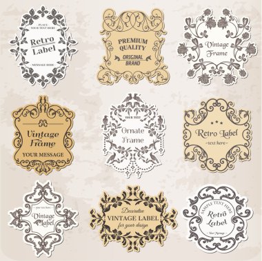 Vector Set: Vintage Frames, Calligraphic Design Elements clipart