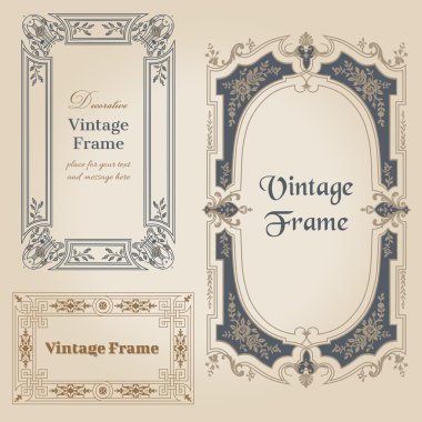 Vintage frames and design elements - with place for your text - clipart