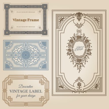 Vintage frames and design elements - with place for your text clipart