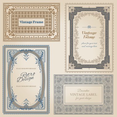 Vintage frames and design elements - with place for your text clipart