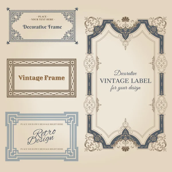 Vintage-Rahmen und Designelemente - mit Platz für Ihren Text — Stockvektor
