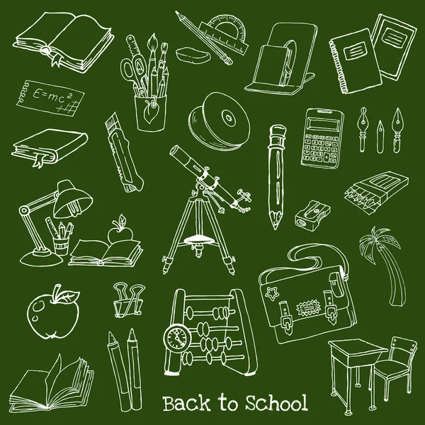 Back to School Doodles - Hand-Drawn Vector Illustration — Stock Vector