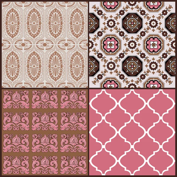 Set of Vintage Tiles Backgrounds - design elements for scrapbook — Stock Vector
