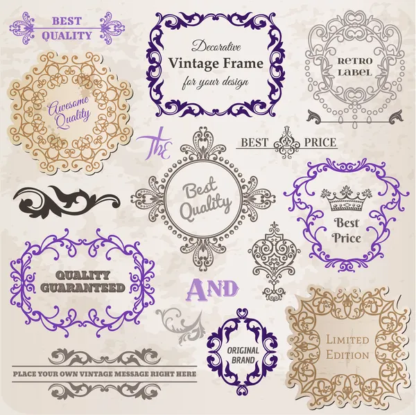 Conjunto de vectores: elementos de diseño caligráfico y decoración de página — Vector de stock