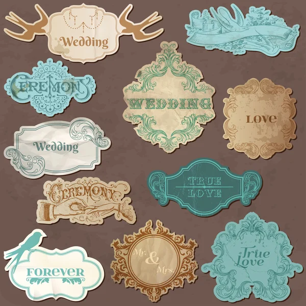 Wedding Vintage Frames and Design Elements - in vector Royalty Free Stock Vectors