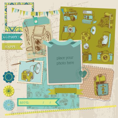 Scrapbook Design Elements - Vintage Photo Camera Scrap -vector clipart