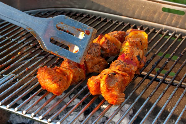Barbecue with 2 brochettes - 2 — Stock Photo, Image