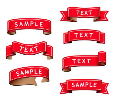 Collection of red ribbons clipart