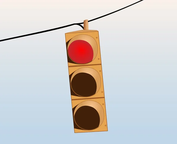 Traffic lights on the wire — Stock Vector