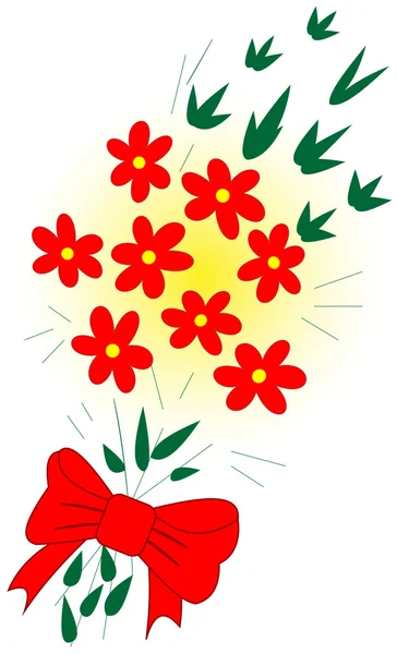 Bouquet avec noeud — Image vectorielle