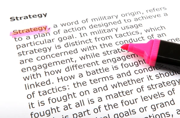 Text highlighted with felt tip pen — Stock Photo, Image