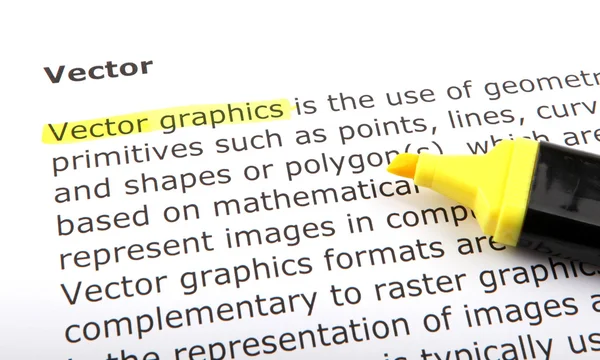 Stock image Text highlighted with felt tip pen