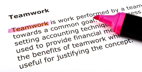 Text highlighted with felt tip pen — Stock Photo, Image