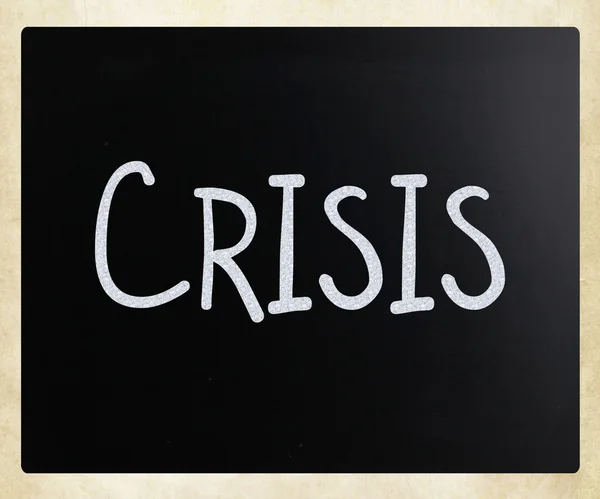 Kriz Bir Kara Tahta Üzerinde Beyaz Tebeşir Ile Yazısı — Stok fotoğraf