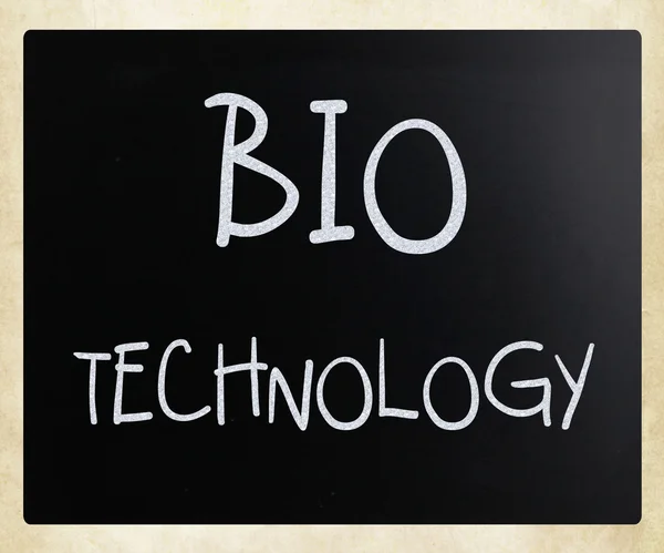 Bio Technology Handwritten White Chalk Blackboard — стоковое фото