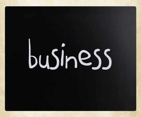 "Business" handwritten with white chalk on a blackboard — Stock Photo, Image