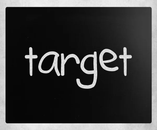 Target Handgeschreven Met Wit Krijt Een Bord — Stockfoto