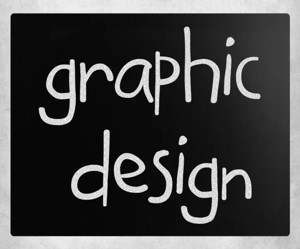 "Grafik tasarım"bir kara tahta üzerinde beyaz tebeşir ile el yazısı — Stok fotoğraf